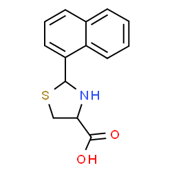 ChemSpider 2D Image | 2-(1-Naphthalenyl)-4-thiazolidinecarboxylic acid | C14H13NO2S