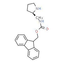 ChemSpider 2D Image | 9H-Fluoren-9-ylmethyl [(2R)-2-pyrrolidinylmethyl]carbamate | C20H22N2O2