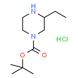 ChemSpider 2D Image | tert-Butyl 3-ethylpiperazine-1-carboxylate hydrochloride | C11H23ClN2O2