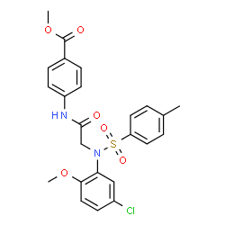 ChemSpider 2D Image | Methyl 4-({N-(5-chloro-2-methoxyphenyl)-N-[(4-methylphenyl)sulfonyl]glycyl}amino)benzoate | C24H23ClN2O6S