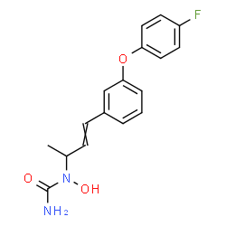 ChemSpider 2D Image | 1-{4-[3-(4-Fluorophenoxy)phenyl]-3-buten-2-yl}-1-hydroxyurea | C17H17FN2O3