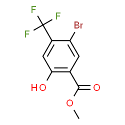 ChemSpider 2D Image | Methyl 5-bromo-2-hydroxy-4-(trifluoromethyl)benzoate | C9H6BrF3O3