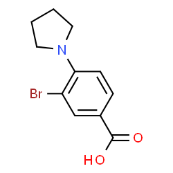 ChemSpider 2D Image | 3-Bromo-4-(1-pyrrolidinyl)benzoic acid | C11H12BrNO2