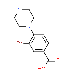 ChemSpider 2D Image | 3-Bromo-4-(1-piperazinyl)benzoic acid | C11H13BrN2O2