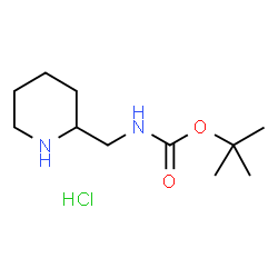 ChemSpider 2D Image | 2-Methyl-2-propanyl (2-piperidinylmethyl)carbamate hydrochloride (1:1) | C11H23ClN2O2
