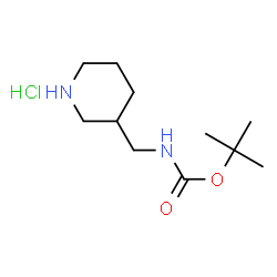 ChemSpider 2D Image | tert-Butyl (piperidin-3-ylmethyl)carbamate hydrochloride | C11H23ClN2O2