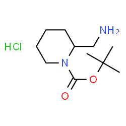 ChemSpider 2D Image | tert-Butyl 2-(aminomethyl)piperidine-1-carboxylate hydrochloride | C11H23ClN2O2