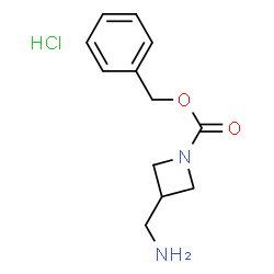 ChemSpider 2D Image | Benzyl 3-(aminomethyl)azetidine-1-carboxylate hydrochloride | C12H17ClN2O2