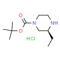 ChemSpider 2D Image | (S)-tert-Butyl 3-ethylpiperazine-1-carboxylate hydrochloride | C11H23ClN2O2