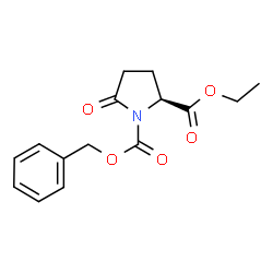 ChemSpider 2D Image | 1-Benzyl 2-ethyl (2S)-5-oxo-1,2-pyrrolidinedicarboxylate | C15H17NO5