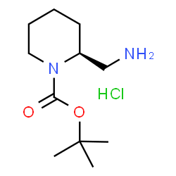 ChemSpider 2D Image | 2-Methyl-2-propanyl (2S)-2-(aminomethyl)-1-piperidinecarboxylate hydrochloride (1:1) | C11H23ClN2O2