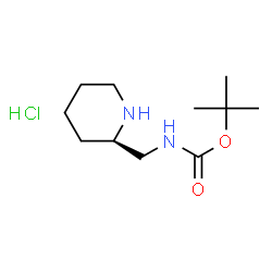 ChemSpider 2D Image | (R)-tert-Butyl (piperidin-2-ylmethyl)carbamate hydrochloride | C11H23ClN2O2