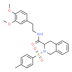 ChemSpider 2D Image | N-[2-(3,4-Dimethoxyphenyl)ethyl]-2-[(4-methylphenyl)sulfonyl]-1,2,3,4-tetrahydro-3-isoquinolinecarboxamide | C27H30N2O5S