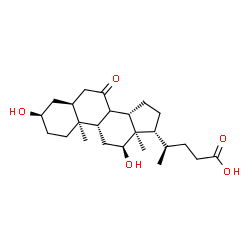 ChemSpider 2D Image | (3alpha,5beta,8xi,12alpha)-3,12-Dihydroxy-7-oxocholan-24-oic acid | C24H38O5