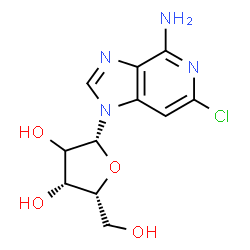 ChemSpider 2D Image | 6-Chloro-1-[(2xi)-beta-D-threo-pentofuranosyl]-1H-imidazo[4,5-c]pyridin-4-amine | C11H13ClN4O4