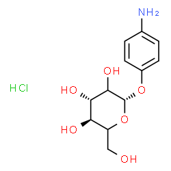 ChemSpider 2D Image | 4-Aminophenyl beta-D-threo-hexopyranoside hydrochloride (1:1) | C12H18ClNO6