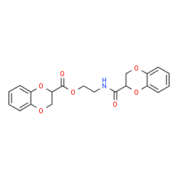 ChemSpider 2D Image | 2-[(2,3-Dihydro-1,4-benzodioxin-2-ylcarbonyl)amino]ethyl 2,3-dihydro-1,4-benzodioxine-2-carboxylate | C20H19NO7
