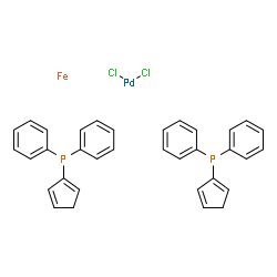 ChemSpider 2D Image | cyclopenta-1,4-dien-1-yl(diphenyl)phosphane; dichloropalladium; iron | C34H30Cl2FeP2Pd