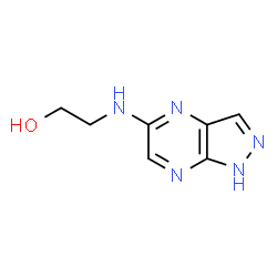 ChemSpider 2D Image | 2-(1H-Pyrazolo[3,4-b]pyrazin-5-ylamino)ethanol | C7H9N5O
