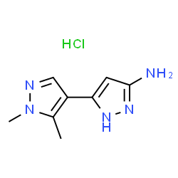 ChemSpider 2D Image | 1',5'-dimethyl-2H-[3,4'-bipyrazol]-5-amine hydrochloride | C8H12ClN5