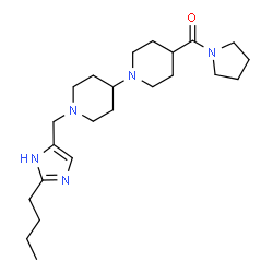 ChemSpider 2D Image | {1'-[(2-Butyl-1H-imidazol-4-yl)methyl]-1,4'-bipiperidin-4-yl}(1-pyrrolidinyl)methanone | C23H39N5O