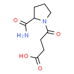ChemSpider 2D Image | 4-(2-Carbamoyl-1-pyrrolidinyl)-4-oxobutanoic acid | C9H14N2O4