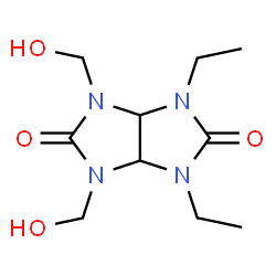 ChemSpider 2D Image | 1,3-Diethyl-4,6-bis(hydroxymethyl)tetrahydroimidazo[4,5-d]imidazole-2,5(1H,3H)-dione | C10H18N4O4