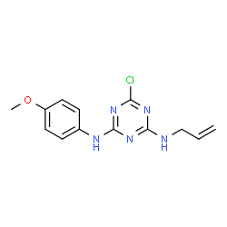 ChemSpider 2D Image | N-Allyl-6-chloro-N'-(4-methoxyphenyl)-1,3,5-triazine-2,4-diamine | C13H14ClN5O