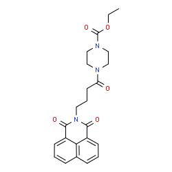ChemSpider 2D Image | Ethyl 4-[4-(1,3-dioxo-1H-benzo[de]isoquinolin-2(3H)-yl)butanoyl]-1-piperazinecarboxylate | C23H25N3O5