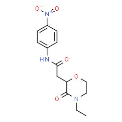 ChemSpider 2D Image | 2-(4-Ethyl-3-oxo-2-morpholinyl)-N-(4-nitrophenyl)acetamide | C14H17N3O5