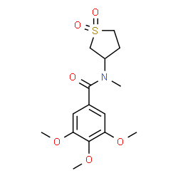 ChemSpider 2D Image | N-(1,1-Dioxidotetrahydro-3-thiophenyl)-3,4,5-trimethoxy-N-methylbenzamide | C15H21NO6S