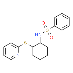 ChemSpider 2D Image | N-[2-(2-Pyridinylsulfanyl)cyclohexyl]benzenesulfonamide | C17H20N2O2S2