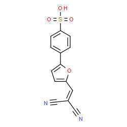 ChemSpider 2D Image | 4-[5-(2,2-Dicyanovinyl)-2-furyl]benzenesulfonic acid | C14H8N2O4S