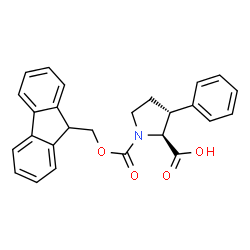 ChemSpider 2D Image | Fmoc-(2S,3R)-3-phenylpyrrolidine-2-carboxylic acid | C26H23NO4