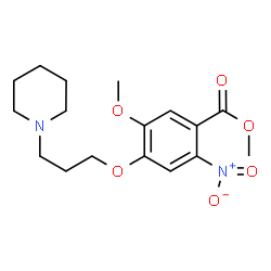 ChemSpider 2D Image | Methyl 5-methoxy-2-nitro-4-[3-(1-piperidinyl)propoxy]benzoate | C17H24N2O6