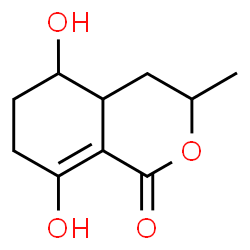 ChemSpider 2D Image | 5,8-Dihydroxy-3-methyl-3,4,4a,5,6,7-hexahydro-1H-isochromen-1-one | C10H14O4