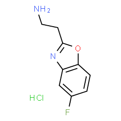ChemSpider 2D Image | 2-(5-Fluoro-1,3-benzoxazol-2-yl)ethanamine hydrochloride | C9H10ClFN2O