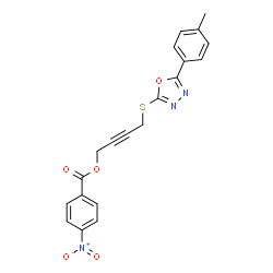 ChemSpider 2D Image | 4-{[5-(4-Methylphenyl)-1,3,4-oxadiazol-2-yl]sulfanyl}-2-butyn-1-yl 4-nitrobenzoate | C20H15N3O5S