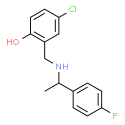 ChemSpider 2D Image | 4-Chloro-2-({[1-(4-fluorophenyl)ethyl]amino}methyl)phenol | C15H15ClFNO