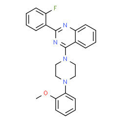 ChemSpider 2D Image | 2-(2-Fluorophenyl)-4-[4-(2-methoxyphenyl)-1-piperazinyl]quinazoline | C25H23FN4O