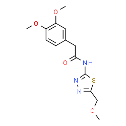 ChemSpider 2D Image | 2-(3,4-Dimethoxyphenyl)-N-[5-(methoxymethyl)-1,3,4-thiadiazol-2-yl]acetamide | C14H17N3O4S