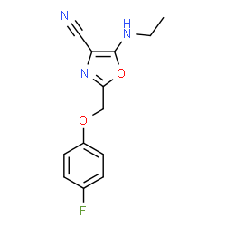 ChemSpider 2D Image | 5-Ethylamino-2-(4-fluoro-phenoxymethyl)-oxazole-4-carbonitrile | C13H12FN3O2