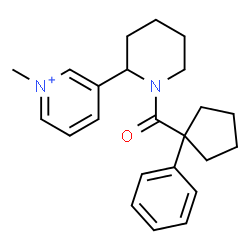 ChemSpider 2D Image | 1-Methyl-3-{1-[(1-phenylcyclopentyl)carbonyl]-2-piperidinyl}pyridinium | C23H29N2O