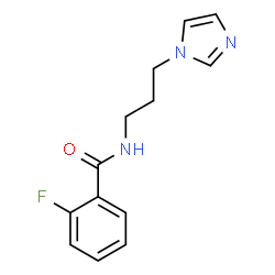 ChemSpider 2D Image | 2-Fluoro-N-[3-(1H-imidazol-1-yl)propyl]benzamide | C13H14FN3O