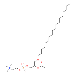 ChemSpider 2D Image | 2-Acetoxy-3-(octadecyloxy)propyl 2-(trimethylammonio)ethyl phosphate | C28H58NO7P