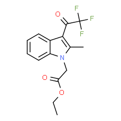 ChemSpider 2D Image | Ethyl [2-methyl-3-(trifluoroacetyl)-1H-indol-1-yl]acetate | C15H14F3NO3