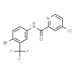 ChemSpider 2D Image | N-[4-Bromo-3-(trifluoromethyl)phenyl]-4-chloro-2-pyridinecarboxamide | C13H7BrClF3N2O