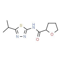 ChemSpider 2D Image | N-(5-Isopropyl-1,3,4-thiadiazol-2-yl)tetrahydro-2-furancarboxamide | C10H15N3O2S