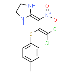 ChemSpider 2D Image | 2-(3,3-Dichloro-1-nitro-2-p-tolylsulfanyl-allylidene)-imidazolidine | C13H13Cl2N3O2S