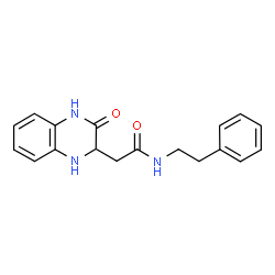 ChemSpider 2D Image | 2-quinoxalineacetamide, 1,2-dihydro-3-hydroxy-N-(2-phenylethyl)- | C18H19N3O2